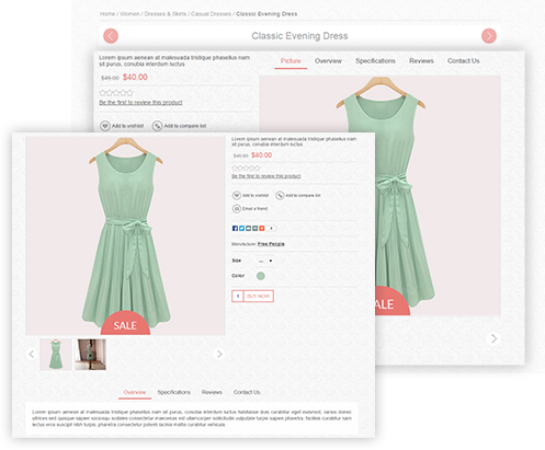 Allure Theme Features - Product Page Layout Variants