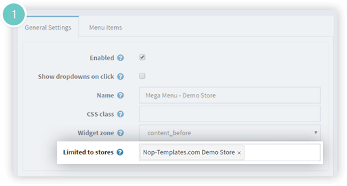 Mega Menu Plugin Features - multi-store support