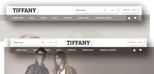 Tiffany Theme Features - Header Layout