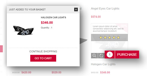 Traction Theme Features - Ajax Cart plugin included
