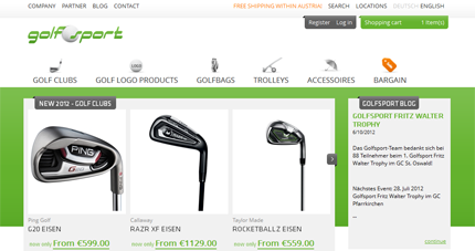 NopCommerce Store - Golf Sport