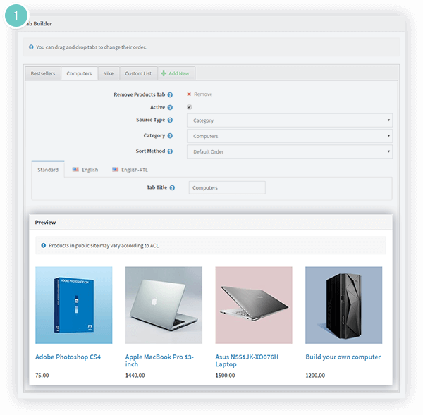 Smart Product Collections Features - use the intuitive tab builder to build your product collections
