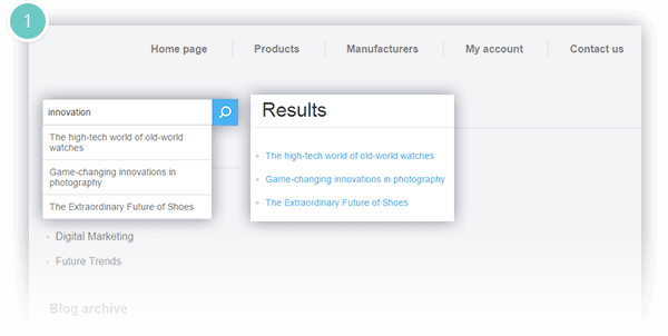 Rich Blog Plugin Features - blog search available