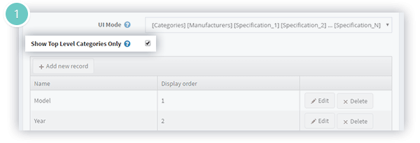 Ajax Filters Pro Plugin Features - show top-level categories only