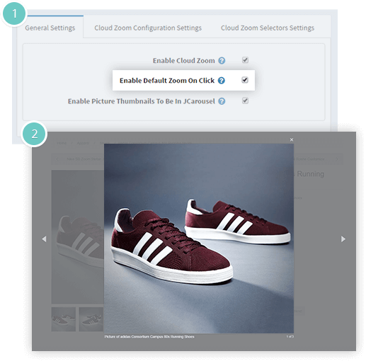 Cloud Zoom Plugin Features - zoom on click option
