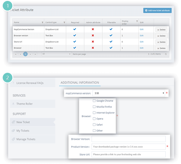 Help Desk Plugin Features - help desk attributes