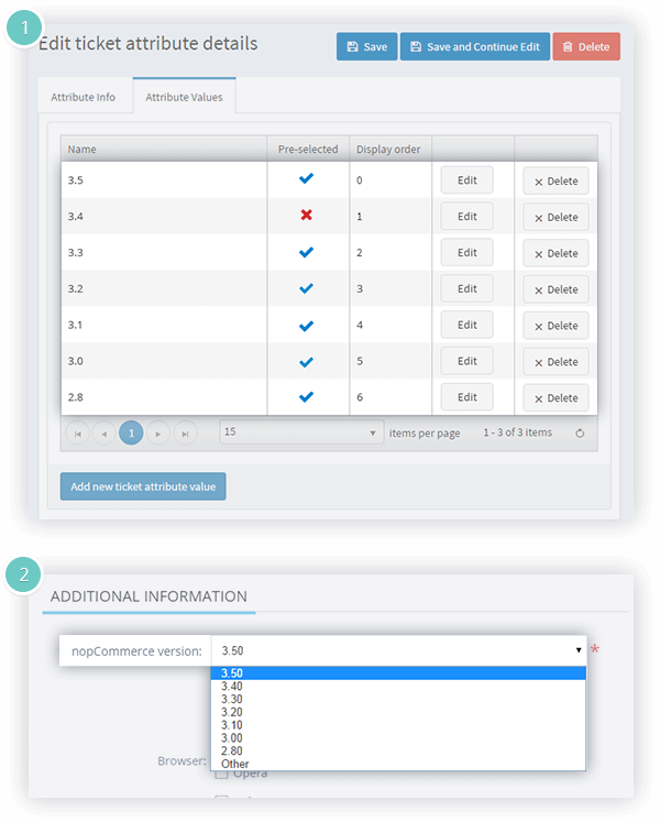 Help Desk Plugin Features - help desk attribute values