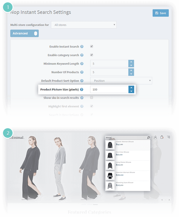 Instant Search Plugin Features - set the product picture size in the search results