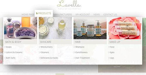 Lavella Theme Features - Mega Menu plugin included