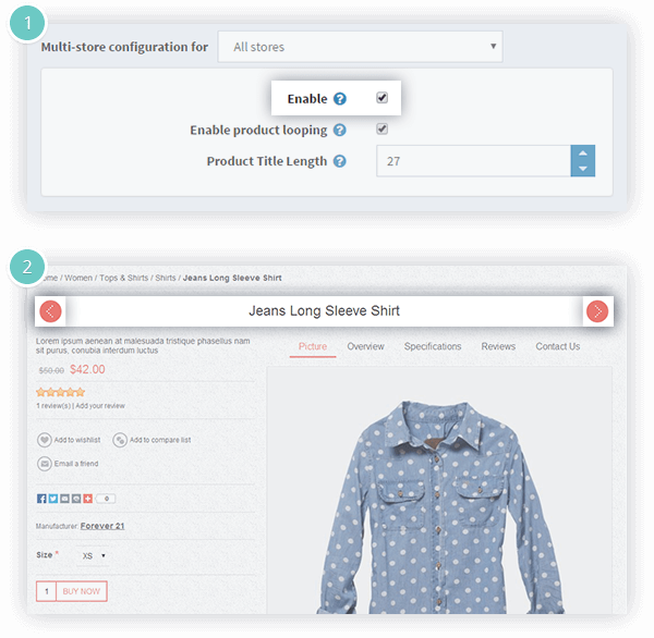 Previous/Next Product Plugin Features - prev/next product navigation