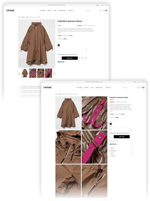 product page layout