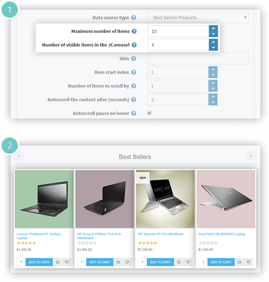 Carousel Plugin Features - maximum number of items and visible items in a carousel