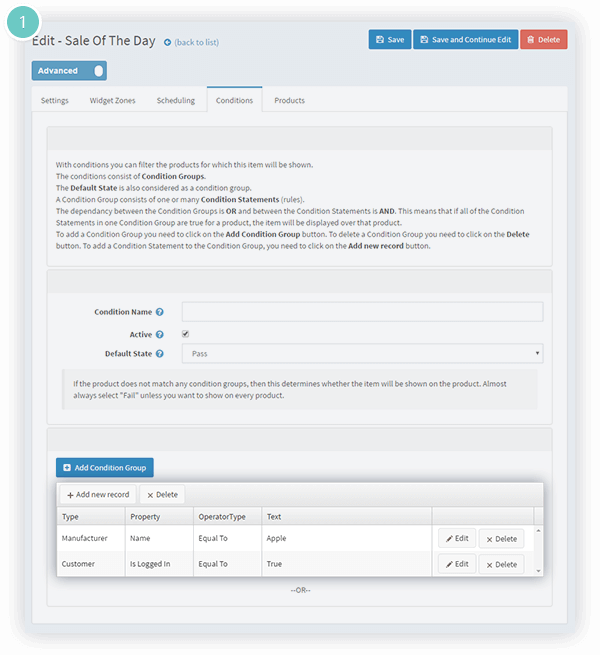 Sale of the Day Plugin Features - diplay an offer based on condition