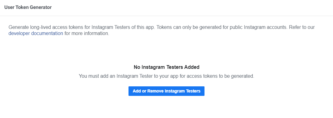 Add Instagram testers