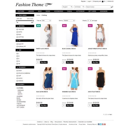 Fashion Theme - Category Page