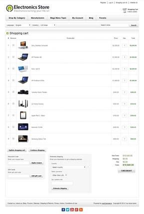 Electronics Theme - Checkout Page