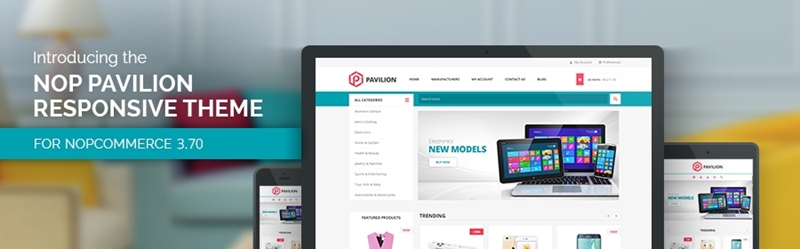 Let's welcome the new Nop Pavilion Theme – the mega store king for nopCommerce. Let's welcome the new Nop Pavilion Theme – the mega store king for nopCommerce.