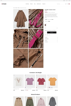 Voyage Theme for nopCommerce - product page