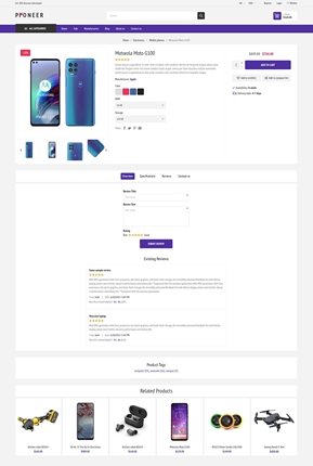Pioneer Theme for nopCommerce - product page