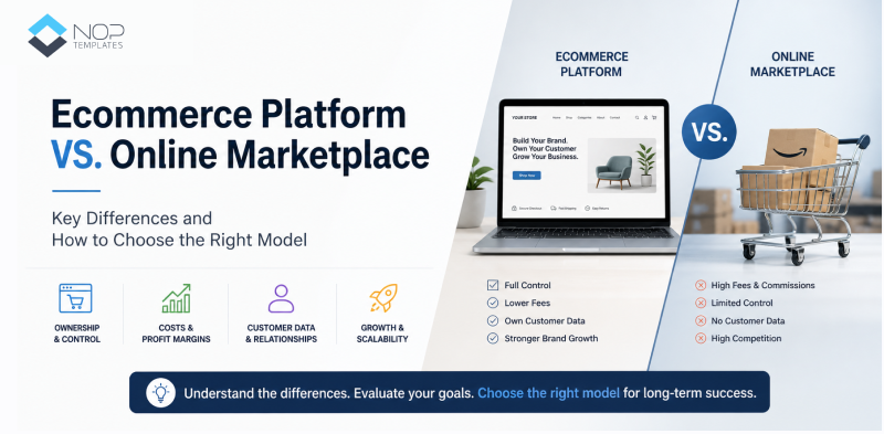 Ecommerce Platform vs. Online Marketplace: Key Differences and How to Choose the Right Model (2026)